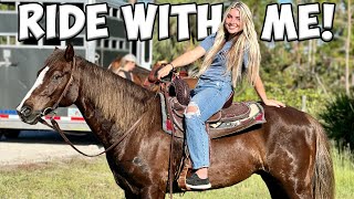 TACK UP amp RIDE WITH ME WESTERN  Florida Horse Trail Ride [upl. by Haras]