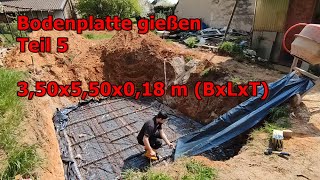 Pool selber bauen  Bodenplatte gießen Teil 5 poolbauen swimmingpool sommer2022 [upl. by Gerry]