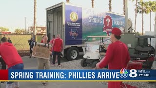 Phillies arrive in Clearwater for Spring Training [upl. by Ttereve]