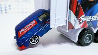 Box Full of Cars  Toy Car Slide Play with Transportation by Car Transporters [upl. by Chung]