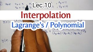 interpolation  Lagrange interpolation  Lagranges polynomial [upl. by Orlando]