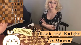 This is the fight  Queen vs rook and knight Who will win  👑 [upl. by Hjerpe419]