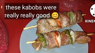 Beef Kabobs cooked in Air Fryer [upl. by Auqinot650]