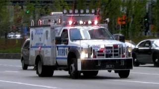 NYPD Police Emergency Services Unit REP Truck  Police Car  Obama NYC [upl. by Dnumde]