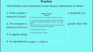 74 Regular Polygons Lesson [upl. by Aerdnaed]