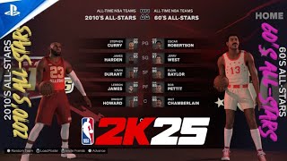 2010s AllStar VS 1960s AllStar NBA 2K25 [upl. by Newel]