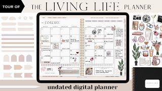 The Living Life Planner  Undated Digital Planner Flip Through  Goodnotes Guide [upl. by Ludlow]