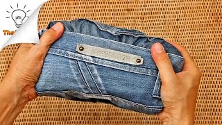 How to Fold Jeans for Travel  Thaitrick [upl. by Acenom]