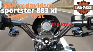 Harley Davidson sportster superlow 883 XL speedtest 170 kmh topspeed [upl. by Elianore]