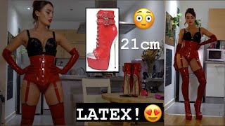 My first LATEX try on haul  crazy HEELS [upl. by Goober]