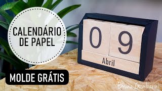 DIY  CALENDÁRIO PERMANENTE DE PAPEL  MOLDE GRÁTIS  BRUNA GAMBARINI [upl. by Blanchette]