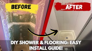 How To Install A Therma Glass Moderna Shower Wall System With No Experience amp Also Linoleum Flooring [upl. by Sutphin]