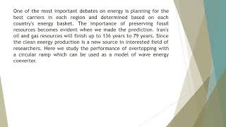 Experimental Study on Overtopping Performance of a Circular Ramp Wave Energy Converter RETPR 31 1 16 [upl. by Ahsiner910]