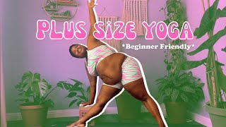 PLUS SIZE YOGA  BEGINNER FRIENDLY  LOW BACK PAIN [upl. by Yecac]