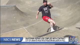 City of Grants Pass stating Skatepark repair job complies with contract [upl. by Ennyleuqcaj]