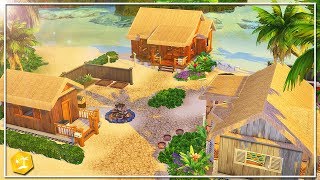 OFF THE GRID VILLAGE  The Sims 4 Speed Build NO CC Island Living [upl. by Sihunn]