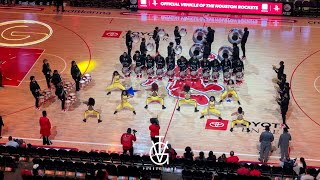 GSU quotChocolate Thunderquot Drumline and Orchesis Dance Company at 2024 Houston Rockets HBCU Night [upl. by Eerac308]