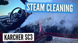 Karcher SC3 Steam Cleaner Review  Steam Cleaning Car Interiors [upl. by Bonar]