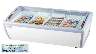 VEVOR Commercial Ice Cream Display Case 128 Cuft Chest Freezer Mobile Glass Review [upl. by Yluj]