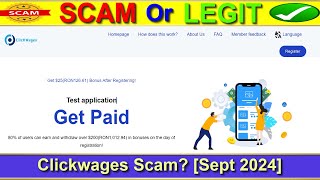 Clickwages Reviews Sept 2024  Is Clickwages A Scam Or Legit Site Find Out  Product Review [upl. by Kumagai761]