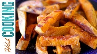 How To Make Sweet Potato Fries in the Oven  Hilah Cooking [upl. by Debbi]