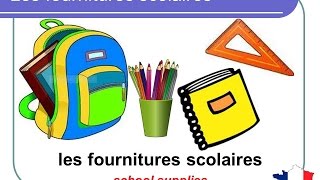 French Lesson 40  SCHOOL SUPPLIES Stationery Vocabulary  Fournitures scolaires Útiles escolares [upl. by Laveen755]