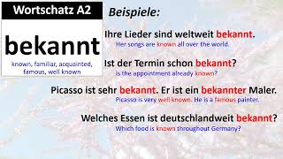 Wortschatz A2 bekannt [upl. by Ennahtur]