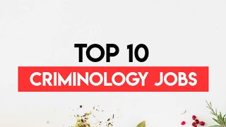 Criminology jobs  Career in criminology  Jobs in Criminology major  Criminology [upl. by Ahrens]