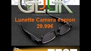 Lunette camera espion HD 1er prix Test par GLG du JT Geek [upl. by Warram]