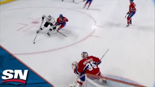 Kings Quinton Byfield Uses Speed and Size to Slide Goal Past Canadiens Sam Montembeault [upl. by Nessi]