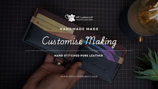 Making a bifold customized leather in vegetabletanned leather leatherwallet wfleathercraft [upl. by Lion]