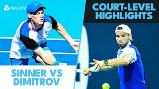 Jannik Sinner vs Grigor Dimitrov CourtLevel Highlights  Miami Final 2024 [upl. by Eitac]