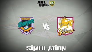 ARL 96 1996  Gold Coast Chargers vs Brisbane Broncos Gameplay Simulation [upl. by Giffer]