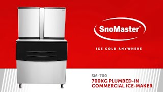 SnoMaster SM700 700Kg PlumbedIn Commercial IceMaker [upl. by Vita]