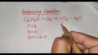 Balancing equation C2H6O  O2  CO2 H2O  balancing combustion of c2h6o [upl. by Nollid]