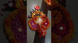 Flower Entrance decoration ideaQuientracedecorationideaeasyflowerRangoli YTshortsfeedDiwali [upl. by Runkle]