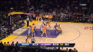 04 13 2012 Nuggets vs Lakers Matt Barnes Highlights [upl. by Jovia]