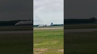 Westjet Takeoff Dash q400 encore plane airportlife airport runway yyc yvr yyz [upl. by Eustazio]