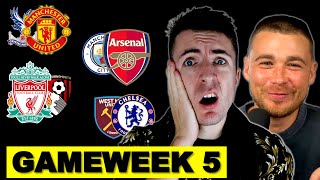 PREDICTING Premier League Gameweek 5 vs James Allcott [upl. by Ennovi]