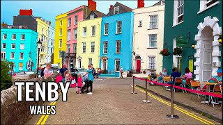 Tenby Wales🏴󠁧󠁢󠁷󠁬󠁳󠁿 the most beautiful village in Wales🌞Tenby village 🏖 4k walking video countryside [upl. by Anitan]