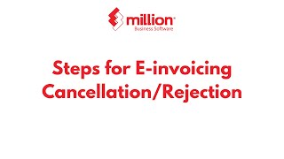 Einvoicing  CancellationRejection [upl. by Auqinahc880]