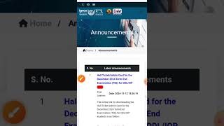 IGNOU Hall Ticket Download December 2024 [upl. by Jenks]