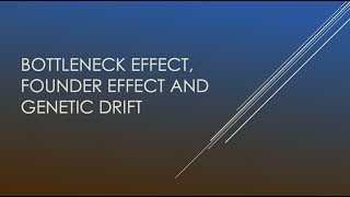 Genetic Drift Bottleneck Effect and Founder Effect  Biology [upl. by Aron280]