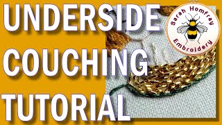 How to stitch underside couching  Hand embroidery video tutorial [upl. by Katsuyama]