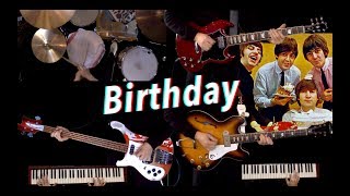 Birthday  Guitar Bass Drums and Piano Cover  Full Instrumental [upl. by Oam]