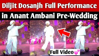 Diljit dosanjh full performance in anant ambani prewedding💕  Diljit dosanjh anant ambani wedding [upl. by Osnofledi997]