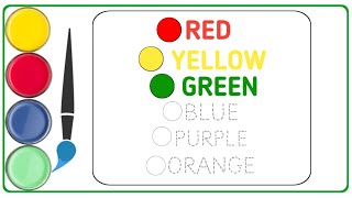 Color name class 🖌️ 🖌️🖌️  Learn to write color  Red Blue Purple Orange [upl. by Lillian584]