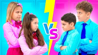 BOYS vs GIRLS CHALLENGE at School [upl. by Bertine]