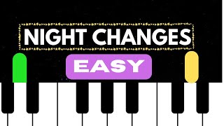 One Direction  Night Changes  EASY PIANO TUTORIAL [upl. by Suilmann653]