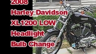 Headlight Bulb change on 2008 Harley Davidson Sportster XL 1200 Low [upl. by Aroled980]